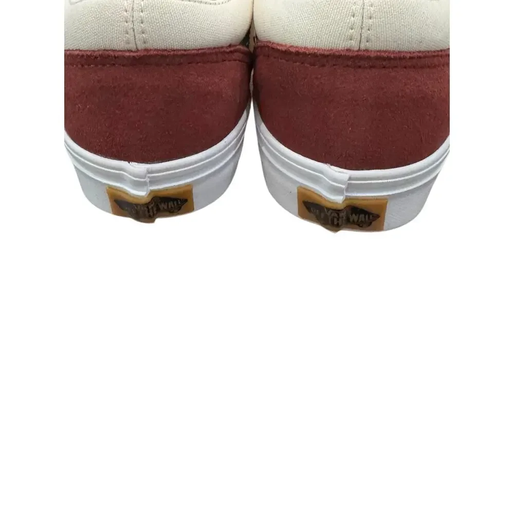 Vans Old Skool V Burgundy Suede Canvas Sneakers NWOB Women’s 8 Men’s 6.5